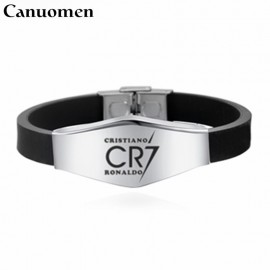 Canuomen Football Star Bracelets Famous Soccer Player Beckham Messi Stainless Steel Adjustable ID Bracelets Man Boy Bracelet