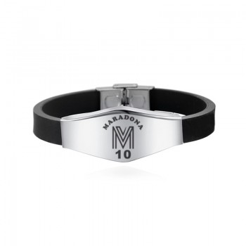 Canuomen Football Star Bracelets Famous Soccer Player Beckham Messi Stainless Steel Adjustable ID Bracelets Man Boy Bracelet