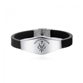 Canuomen Football Star Bracelets Famous Soccer Player Beckham Messi Stainless Steel Adjustable ID Bracelets Man Boy Bracelet
