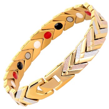 LITTLE FROG  Healthy Bracelet Magnetic Therapy Stainless Steel Energy Bracelets Bangles Gold Chain Women Fashion Jewelry