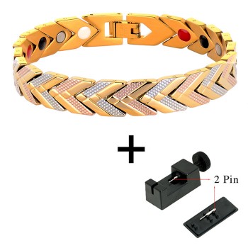 LITTLE FROG  Healthy Bracelet Magnetic Therapy Stainless Steel Energy Bracelets Bangles Gold Chain Women Fashion Jewelry