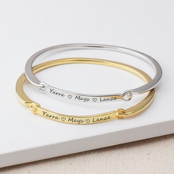 Personalized ID Braceles Customize Engrave Name 2 Colors Fashion Bracelets amp; Bangles For Women (JewelOra BA102095)