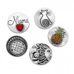 New KZ3116 Charming Lovely Cat Mamma Sunamp;Moon pineapple Round crystal 18MM snap buttons fit snap jewelry wholesale