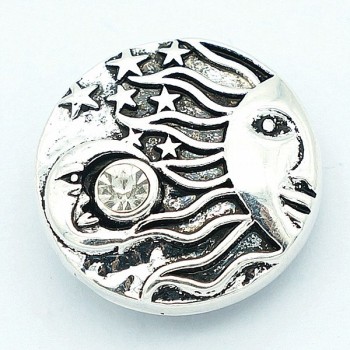 New KZ3116 Charming Lovely Cat Mamma Sunamp;Moon pineapple Round crystal 18MM snap buttons fit snap jewelry wholesale