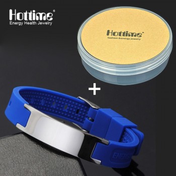 Black (Colour) Power Silicone Wristband 4 In 1 Bio Elelents Energy Magnetic Bracelet For Men Wrist Band Keep Balance Bracelets