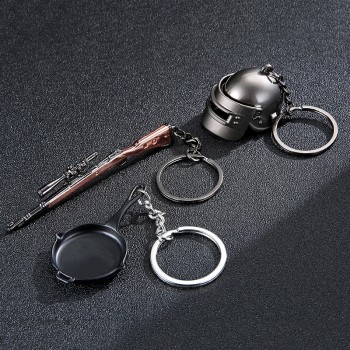 PUBG Keychain Battle Grounds Keychain Helmet Pan 98K Gun Alloy Keyring Jewelry FPS Game Fans Gift llaveros mujer brelok
