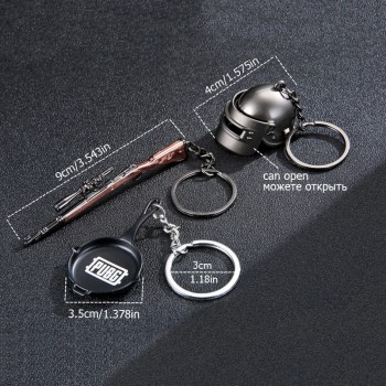 PUBG Keychain Battle Grounds Keychain Helmet Pan 98K Gun Alloy Keyring Jewelry FPS Game Fans Gift llaveros mujer brelok