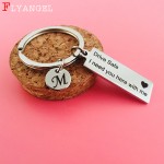 Custom Keyring A-Z 26 Initial Letters Engraved Drive Safe I need you here with me Couples Women Valentine Gifts Keychain Jewelry