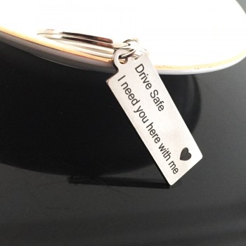Custom Fashion Keyring Gifts Engraved Drive Safe I Need You Here With Me Keychain Couples Boyfriend Girlfriend Jewelry Key Chain