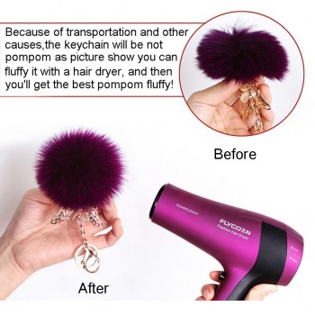 2019 Fur Pom Pom Keychains Fake Rabbit fur ball key chain porte clef pompom de fourrure fluffy Bag Charms bunny keychain Keyring