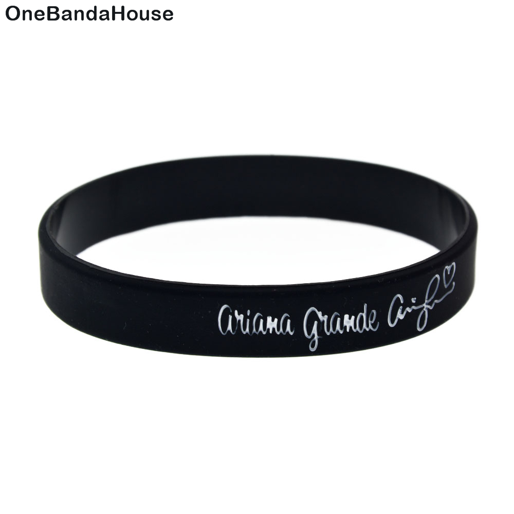 OneBandaHouse 1PC Ariana Grande Dangerous Woman Silicone Wristband Black Fashion Gift Bracelet