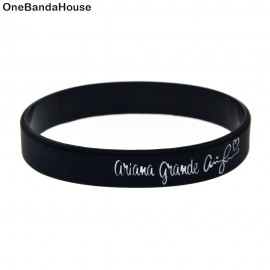 OneBandaHouse 1PC Ariana Grande Dangerous Woman Silicone Wristband Black Fashion Gift Bracelet
