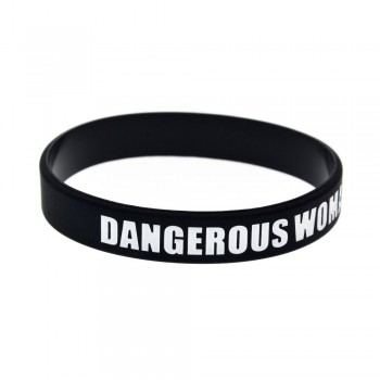 OneBandaHouse 1PC Ariana Grande Dangerous Woman Silicone Wristband Black Fashion Gift Bracelet