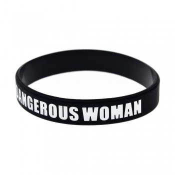 OneBandaHouse 1PC Ariana Grande Dangerous Woman Silicone Wristband Black Fashion Gift Bracelet