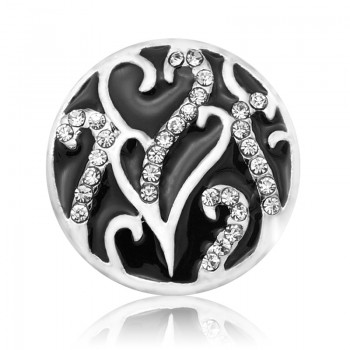 Hot sale beauty fashion rhinestone Colorful hearts 18MM snap buttons fit snap bracelet snap jewelry wholesale KZ2075