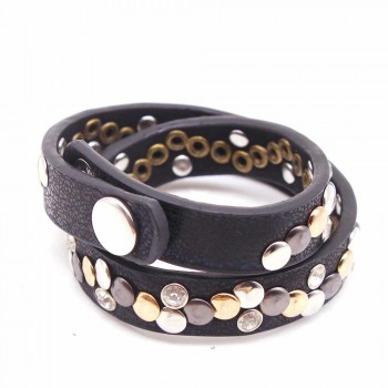 Fashion Pulseira Masculina Pulseira Leather Bracelet for Women Brand Fashion Punk Wide Rivet Cuff Women Men Jewelry Accessory