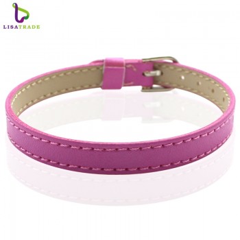 10PCS 8MM Artificial Leather DIY Wristband Bracelets femme Mix Color Charms Leather Bracelet Fit Slide Letter /charms LSBR015*10