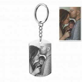 Custom DIY Tag Photo Keychain Stainless Steel Engraved photograph Keychain Keychain Charm Keyring Jewelry