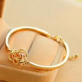 2018 New Fashion Korean Version Of The Golden Rose Upscale Camellia Zircon Bracelet Wholesale Jewelry Faith Bracelet