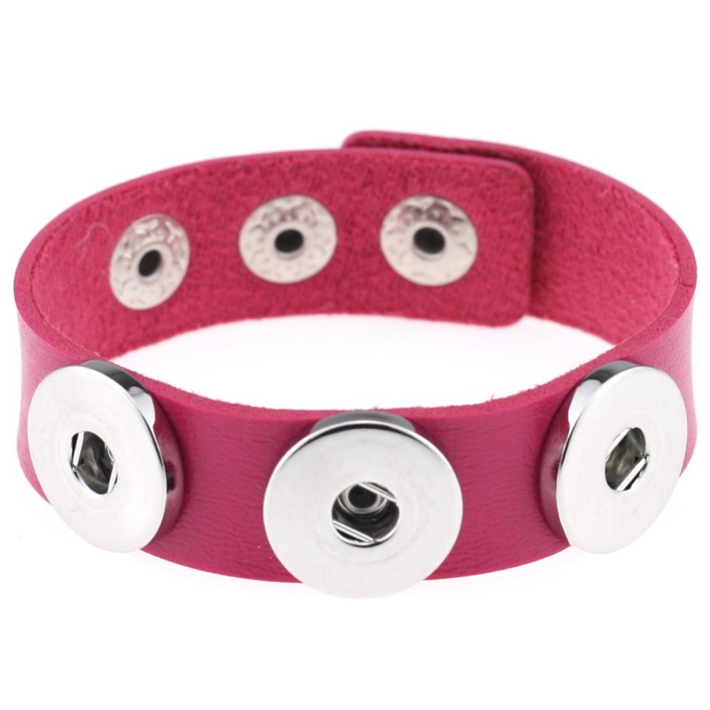 1pc many colors import pu leather snaps bracelet for 18/20MM  buttons fit snaps