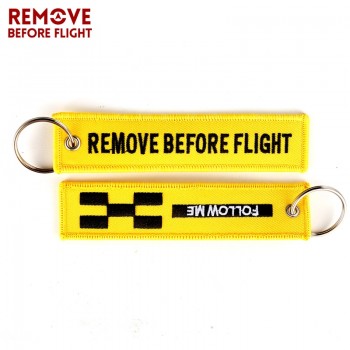 REMOVE BEFORE FLIGHT Novelty Keychain Launch Key Chain Bijoux Keychains for Motorcycles and Cars Key Tag New Embroidery Key Fobs