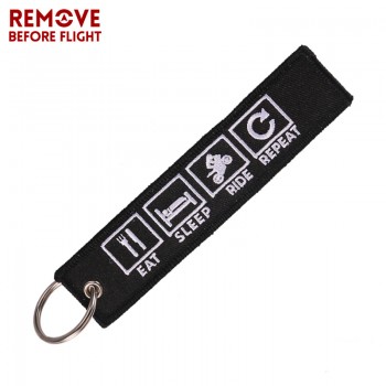 REMOVE BEFORE FLIGHT Novelty Keychain Launch Key Chain Bijoux Keychains for Motorcycles and Cars Key Tag New Embroidery Key Fobs