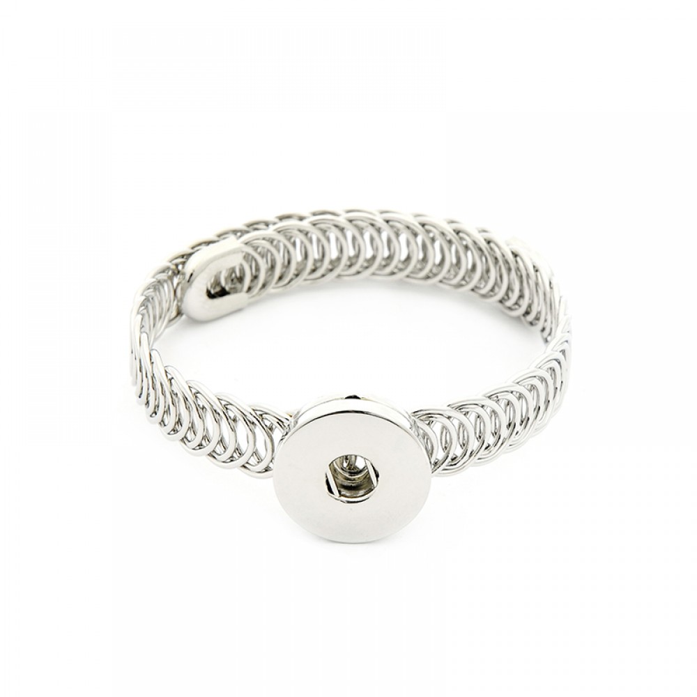 Fashion SG0087 Beauty Simple Silveramp;Golden metal DIY snap Bracelet Bangle fit 18MM DIY snap buttons jewelry wholesale