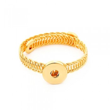 Fashion SG0087 Beauty Simple Silveramp;Golden metal DIY snap Bracelet Bangle fit 18MM DIY snap buttons jewelry wholesale