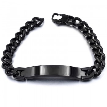 ATGO Factory Price!! Mens ID Bracelet 316L Stainless Steel Gold Color Bracelet For Men Wholesale BB391