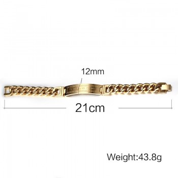 High Quantity 316L Stainless Steel Punk Bracelet Jesus Cross Silver Gold Color Chain Charm Bracelets For Men Fine Jewelry