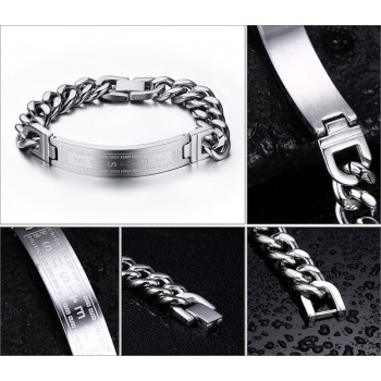 High Quantity 316L Stainless Steel Punk Bracelet Jesus Cross Silver Gold Color Chain Charm Bracelets For Men Fine Jewelry