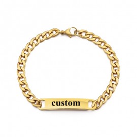 Gold Bracelet Men Women Stainless Steel Name Bracelet Customize Letters Bracelet  Special Birthday Gift Dropshipping