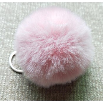 8CM 13 Colors Fluffy Rabbit Fur Ball Key Chain Cute Cream Black Pompom Artificial Rabbit Fur Keychain Women Car Bag Key Ring