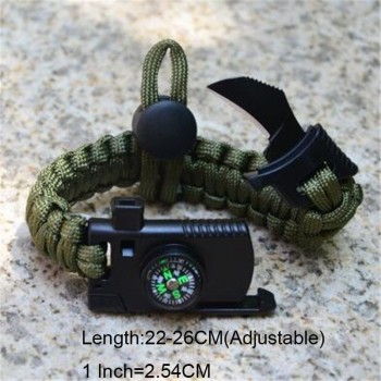 Braided Bracelet Men Women Paracord Outdoor Survival Bracelet Multifunction Camping Rescue Emergency Rope Bangles Compass Knife