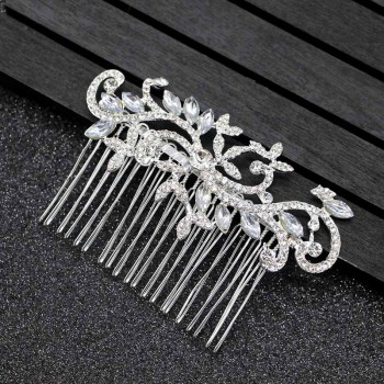 Rose Gold Color Wedding Hair Combs For Bride Crystal Rhinestones Pearls Women Hairpins Bridal Headpiece Hair Jewelry Accessories