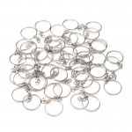 50pcs/set Silver Keychain Key Rings Keyring 23mm Stainless Alloy Circle Key Chain For DIY Making Jewelry Accessories