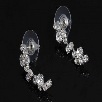 Silver Tone Crystal Tennis jewelry sets Choker Necklace Jewelry Set Earrings Bridal Jewelry Wedding Bridesmaid Jewelry Set