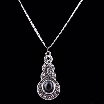 Moda 3PCS/SET Women Jewelry Tibetan Silver CZ Crystal Chain Pendant Necklace Earrings Set Round Moda Jewelry sets