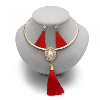 Nigerian Wedding Bridal Jewelry Sets Crystal Tassel Necklace amp; Pendant Women Statement Collar Water Drop Jewelry Sets