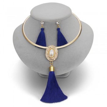Nigerian Wedding Bridal Jewelry Sets Crystal Tassel Necklace amp; Pendant Women Statement Collar Water Drop Jewelry Sets