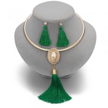 Nigerian Wedding Bridal Jewelry Sets Crystal Tassel Necklace amp; Pendant Women Statement Collar Water Drop Jewelry Sets