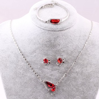 Sales 2018 New Butterfly Jewelry Sets Necklace + Earring+Bracelet Crystal Set Fashion Jewelry