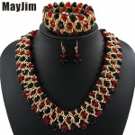 MayJim Statement necklace 2017 fashion jewelry sets Handmade beads chain crystal dubai jewelry sets Vintage Bijoux Accessories