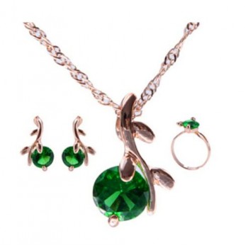 ZOSHI jewelry sets african bridal gold color necklace earrings Ring wedding crystal sieraden women fashion jewellery set