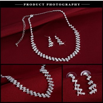 Wedding Jewelry Crystal Bridal Gifts Choker Necklace Earrings Set Wedding Jewelry Sets Brides Hot Selling Wedding Jewelry Sets