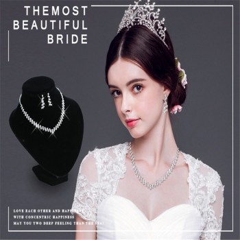 Wedding Jewelry Crystal Bridal Gifts Choker Necklace Earrings Set Wedding Jewelry Sets Brides Hot Selling Wedding Jewelry Sets