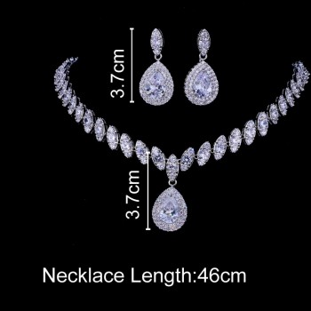 Emmaya Simulated Bridal Jewelry Sets Silver Color Necklace Sets 4 Colors Wedding Jewelry Parure Bijoux Femme