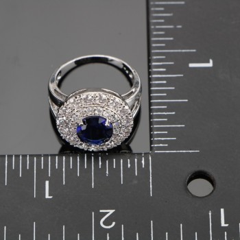 Blue Zircon Bridal Silver 925 Jewelry Sets Women Pendantamp;Necklace Ring Earrings With Natural Stones Bracelets Jewelery Gift Box