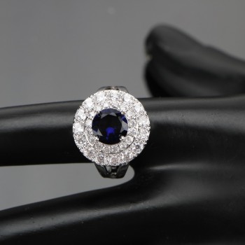 Blue Zircon Bridal Silver 925 Jewelry Sets Women Pendantamp;Necklace Ring Earrings With Natural Stones Bracelets Jewelery Gift Box