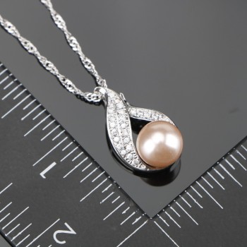 Natural Pearl Silver 925 Bridal Jewelry Sets Women Jewellery With Zircon Pearls Set of Earrings Pendant Necklaces Ring Gift Box